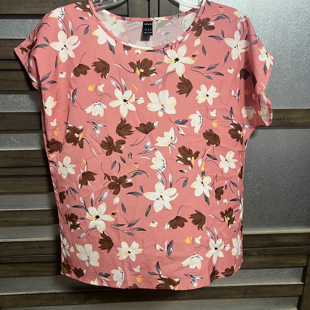 SHEIN Pink Floral Blouse